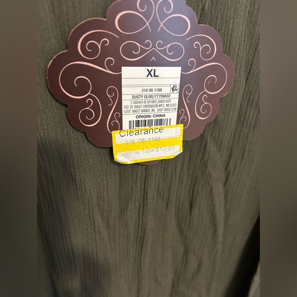 Target Knox Rose Army Green Embroidered Kimono - Picture 5 of 5